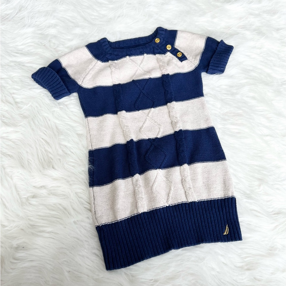 Nautical Striped Knit Girl Dress 3T